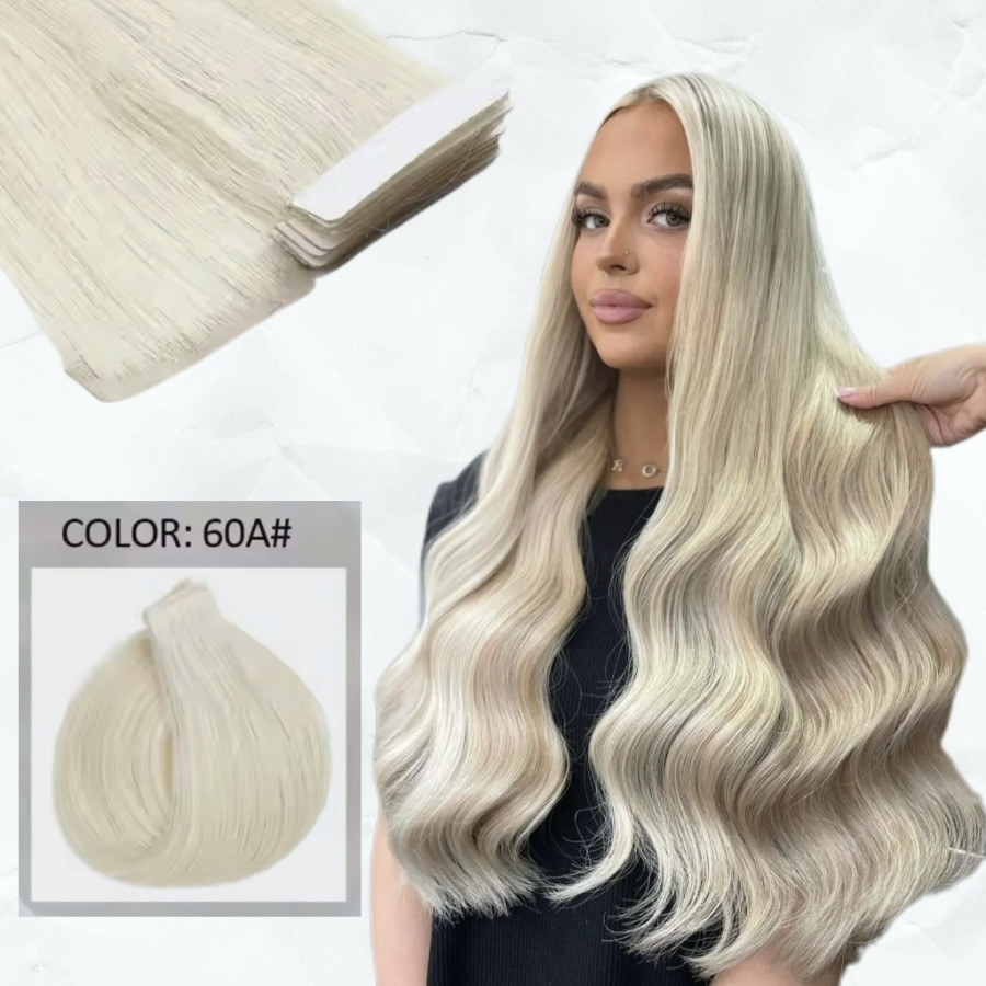 Extensii Invisible Tape #60A Blond Platinat Extensii Invisible Tape #60A Blond Platinat